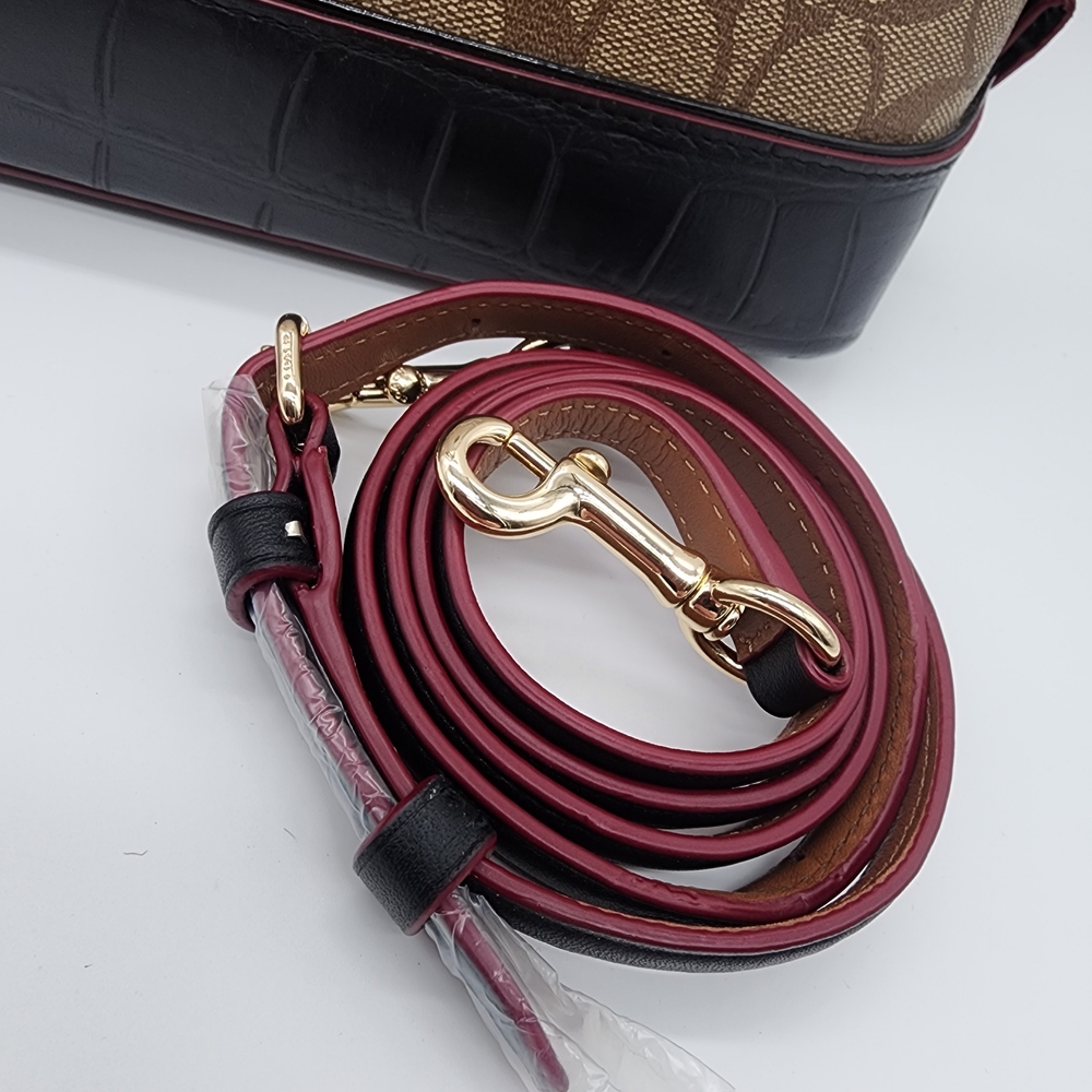 Coach Signature Sierra Exotic Mix Leather Satchel Handbag with FLAW - Picture 7 of 16